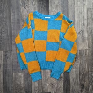 Checkerboard sweater